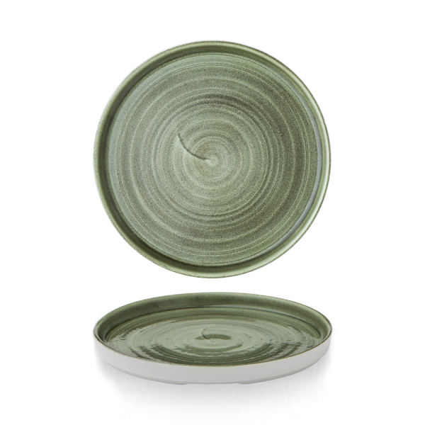 Churchill, Stonecast Patina : Burnished Green - Teller flach m. erhöhten Rand, 21 x 2 cm