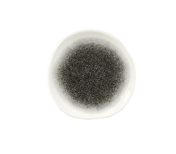 Churchill, Raku : Quartz Black - Teller flach rund Organisch, 18,6 cm