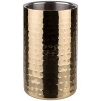Flaschenkühler GOLD, Edelstahl, Hammerschlagoptik, für 0,7 - 1,5 ltr. Flaschen, D: 12/ 10 cm, H: 20 cm, Farbe: goldfarben Flaschenkühler GOLD, Edelstahl, Hammerschlagoptik, für 0,7 - 1,5 ltr. Flaschen, D: 12/ 10 cm, H: 20 cm, Farbe: goldfarben