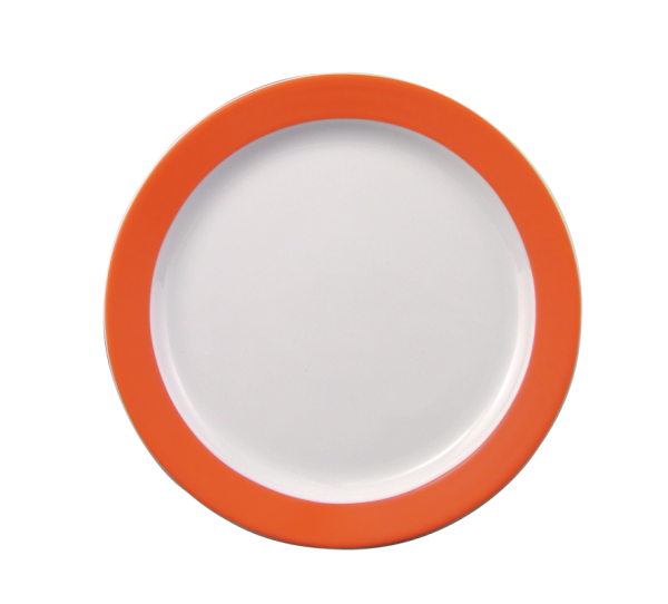 Eschenbach, Color - Frühstücks-Teller, flach Fahne, weiss/ orange, 19 cm