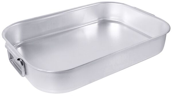 Bratpfanne rechteckig, Aluminium, 49 x 32 x 8,5 cm, l: 10 ltr.