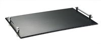 GN 1/1 Tablett SLATE 53 x 32,5 cm, H: 6 cm, Melamin, schwarz, Schieferlook, verschraubten Distanzstücken GN 1/1 Tablett SLATE 53 x 32,5 cm, H: 6 cm, Melamin, schwarz, Schieferlook, verschraubten Distanzstücken
