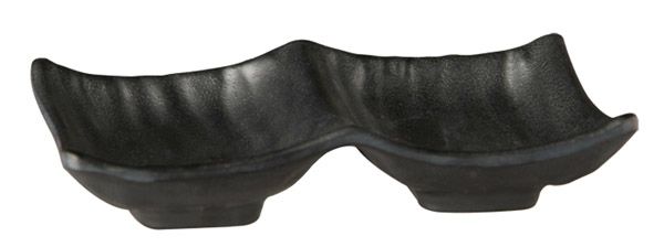 Schale ZEN 14 x 9 cm, H: 2,5 cm, Melamin, schwarz, Steinoptik