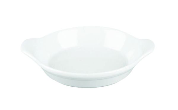 Churchill, Cookware - Backform rund m. 2 Griffen, uni/ weiss, 15 x 18 cm/ 0,3 ltr.