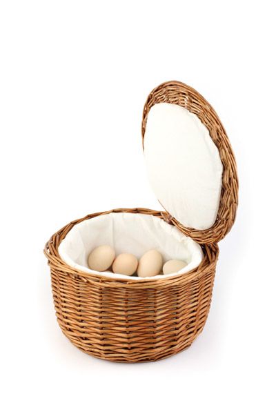Eierkorb aus stabiler Vollweide, D: 26 cm, H: 17 cm, Fb. Braun