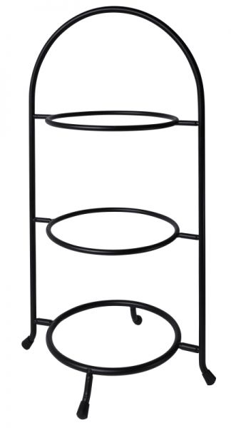 Telleretagere, 3-stufig, schwarz, Stahldraht, D: 17,5 - 23 cm, B: 27,5 cm, H: 47 cm