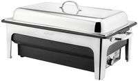 Elektro-Chafing Dish 63 x 36 cm, H: 29 cm, I: 14 ltr., Edelstahl / PP, Deckelhalterung, 900 W Elektro-Chafing Dish 63 x 36 cm, H: 29 cm, I: 14 ltr., Edelstahl / PP, Deckelhalterung, 900 W