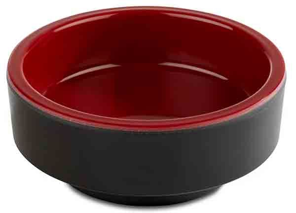 Bento Box ASIA PLUS D: 7,5 cm, H: 3 cm, 0,04 ltr., Melamin, außen: schwarz, matt, innen: rot
