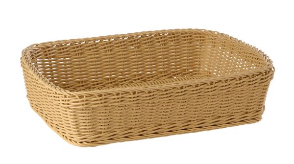 Korb, rechteckig 40 x 30 cm, H: 10 cm, PP, Fb. hellbeige