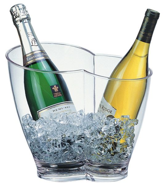 Wein / Sektkühler 30,5 x 21,5 cm, H: 26 cm, MS, glasklar, I: 4 ltr.