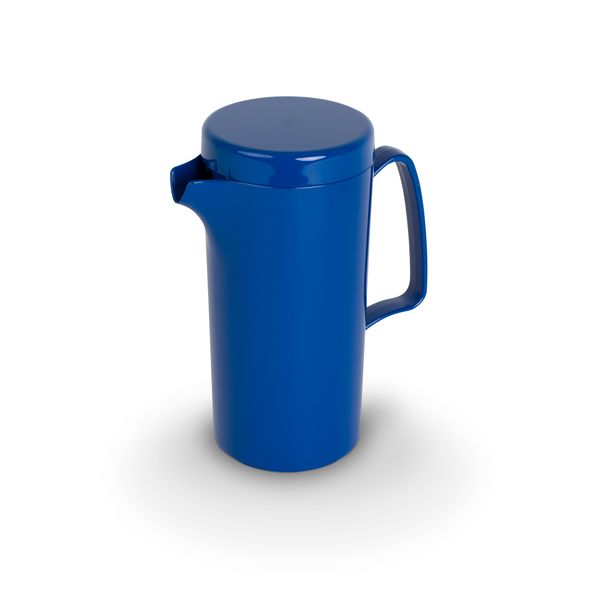 Kanne mit Deckel PC, uni, blau, D x H: 8 x 18 cm/ 0,6 ltr.