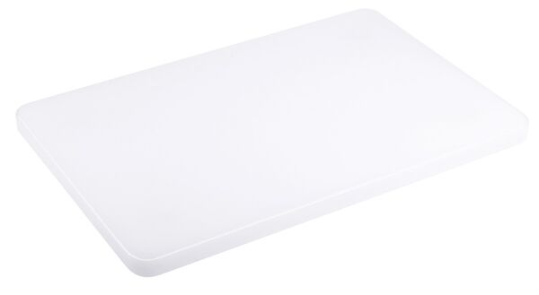 Schneidbrett, weiß, LDPE, mit Füßchen, 44 x 29 cm