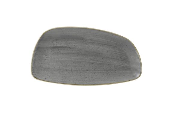 Churchill, Stonecast : Peppercorn Grey - Chefs Geo Platte, asymmetrisch, 35 x 18,5 cm