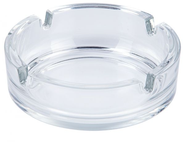 Glas-Aschenbecher, vier Zigarettenablagen, D: 10,5 cm, H: 3,5 cm