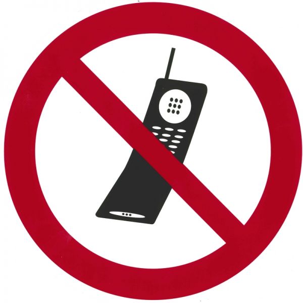 Schild HANDY VERBOTEN, selbstklebende PVC-Folie, D: 10 cm