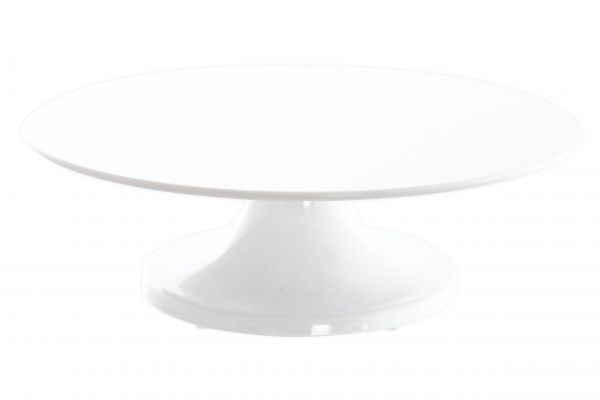 Tortenplatte Melamin, weiss, mit Fuss, drehbar, D: 320 mm, H: 100 mm