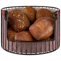 Vorschau: Brot- u. Obstkorb inkl. Tasche, Metall schwarz, D: 27,5 cm, H: 18,5 cm Vorschau: Brot- u. Obstkorb inkl. Tasche, Metall schwarz, D: 27,5 cm, H: 18,5 cm