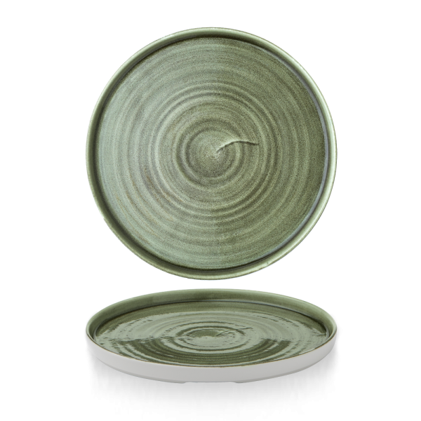 Churchill, Stonecast Patina : Burnished Green - Teller flach m. erhöhten Rand, 26 x 2 cm