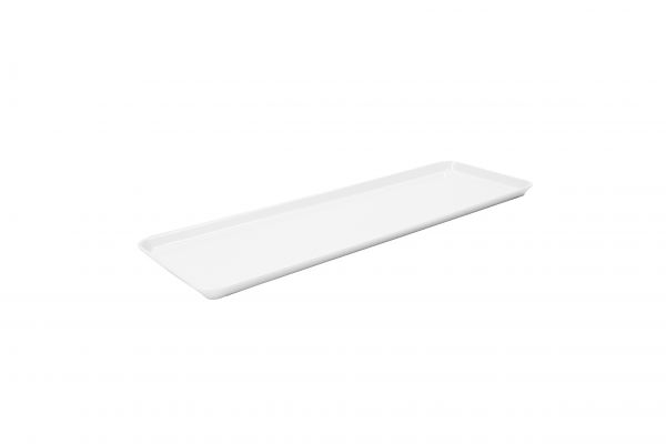 Auslagetabletts aus Melamin, rechteckig, weiss, 580 x 195 x 20 mm