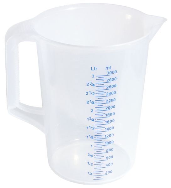 Messbecher transparent, I: 3 ltr., D: 17 cm, H: 23,5 cm, PP