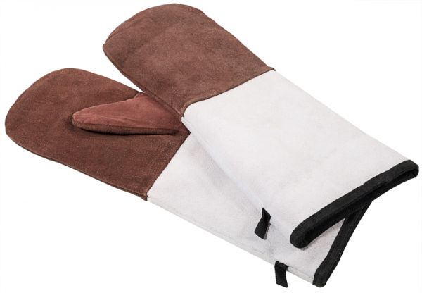 Paar Lederhandschuhe, Fäustlinge, Innenfutter Baumwolle, 46 x 20 cm