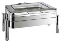Chafing Dish GN 1/1 PREMIUM m. Glasdeckel, 66 x 48 cm, H: 33 cm, Edelstahl, 1 Gestell, 1 Wasserbecken Chafing Dish GN 1/1 PREMIUM m. Glasdeckel, 66 x 48 cm, H: 33 cm, Edelstahl, 1 Gestell, 1 Wasserbecken