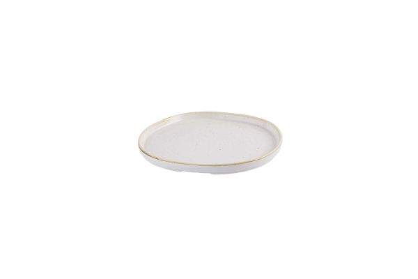 Churchill, Stonecast : Barley White - Teller flach organisch m. erhöhten Rand, 25,5 x 2 cm