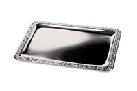 Tablett SCHÖNER ESSEN, 63,5 x 44,5 cm, 18/0 Edelstahl, mit Dekorrand Tablett SCHÖNER ESSEN, 63,5 x 44,5 cm, 18/0 Edelstahl, mit Dekorrand