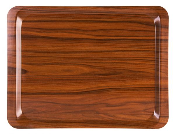 Serviertablett, nussbaumfarben, Pressholz, 52 x 39 x 1,5