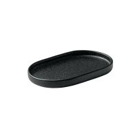 Playground, Steinzeug - NARA Schwarz : Platte oval, 18 cm Playground, Steinzeug - NARA Schwarz : Platte oval, 18 cm