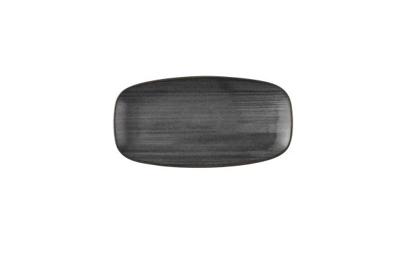 Churchill, Stonecast Raw : Black Vellum - Chefs Platte rechteckig, 29,8 x 15,3 cm