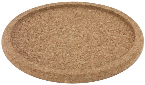Korkuntersetzer aus hellem Naturkorkgranulat, D: 21,5 cm, H: 1,5 cm