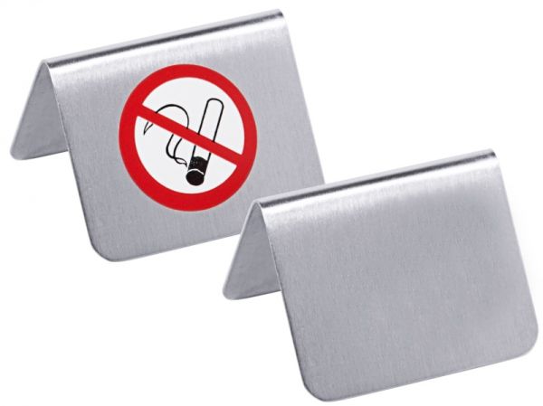 Nichtraucherschild, seidenmatt, ohne Aufkleber, B: 5,3 cm, H: 3,4 cm