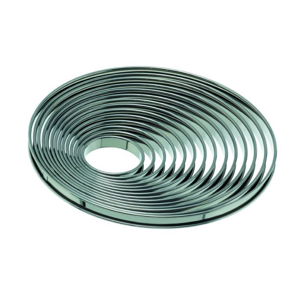 Tortenring rund, mit Borde, Edelstahl, D: 340 mm, H: 20 mm