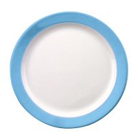 Eschenbach, Color - Speise-Teller, flach Fahne, weiss/ hellblau, 25,5 cm Eschenbach, Color - Speise-Teller, flach Fahne, weiss/ hellblau, 25,5 cm