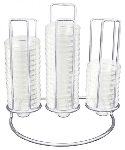 Stapelgestell für Glasschälchen, Stahldraht, für 54 Schalen, 23,5 x 13,5 x 25 cm