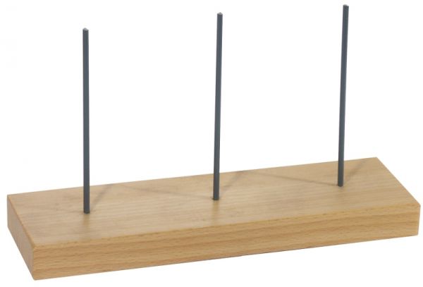 Bon-, Zettelspiess mit Holzfuss, Kunststoff, 3 Spieße, 19,5 x 6 x 11 cm