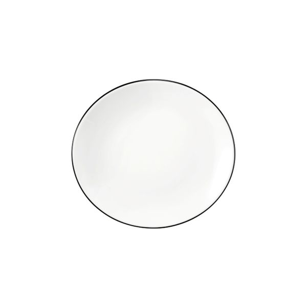 Seltmann Weiden, Modern Life : 10826 Black Line - Frühstücksteller oval 5234, 21 cm