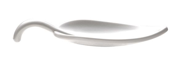 Fingerfood Löffel LEAF 10 x 4,5 cm, H: 1,5 cm, Melamin, weiss