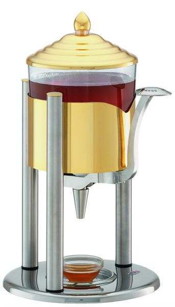 ELEGANCE Honigspender für 1 kg flüssigen Honig, Gold, klarer Behälter, L: 235 mm, B: 210 mm, H: 350 mm