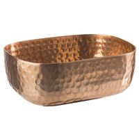 Schale, 15,5 x 12 cm, H: 5,5 cm, Aluminium, Kupfer-Look, gehämmerte Oberfäche Schale, 15,5 x 12 cm, H: 5,5 cm, Aluminium, Kupfer-Look, gehämmerte Oberfäche