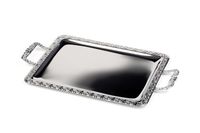 Tablett SCHÖNER ESSEN, 60 x 36 cm, 18/0 Edelstahl, mit Dekorrand Griffe fest genietet Tablett SCHÖNER ESSEN, 60 x 36 cm, 18/0 Edelstahl, mit Dekorrand Griffe fest genietet