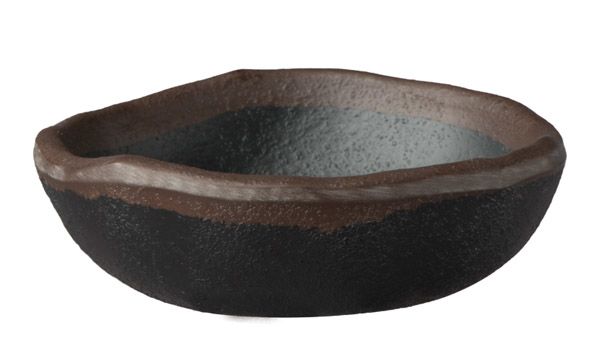 Schale MARONE D: 8,5 cm, H: 2,5 cm, 0,05 ltr., Melamin, schwarz, brauner Rand