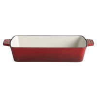 Auflaufform 5 STARS, Gusseisen emailliert, 33 x 24 cm, H: 6,5 cm, aussen: rot, innen: creamy Auflaufform 5 STARS, Gusseisen emailliert, 33 x 24 cm, H: 6,5 cm, aussen: rot, innen: creamy