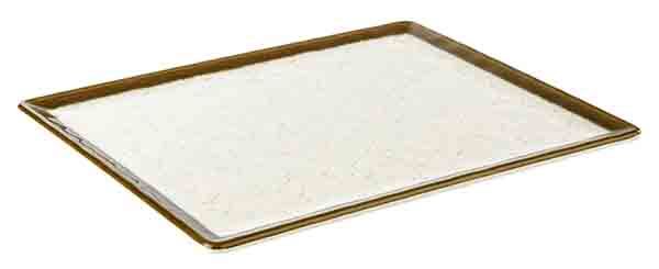 GN 1/2 Tablett STONE ART 32,5 x 26,5 cm, H: 1,5 cm, Melamin, Rand: braun, weiss