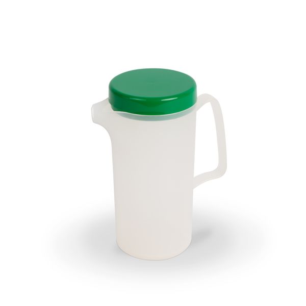 Kanne PP transluzent m. grünem Deckel, D x H: 8 x 18 cm/ 0,6 ltr.