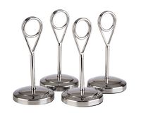 Kartenhalter, 4er Set, mit 20 schwarzen Karten, D: 5 cm, H: 10,5 cm, Farbe: stainless steel Kartenhalter, 4er Set, mit 20 schwarzen Karten, D: 5 cm, H: 10,5 cm, Farbe: stainless steel
