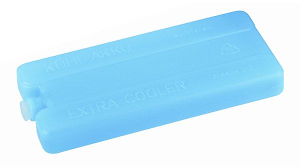 Kühlakku 4er Set 16 x 7,5 cm, H: 2 cm, Polyethylen, blau,
