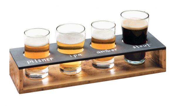 Tastingständer für 4 Gläser, 34 x 10 x 7 cm