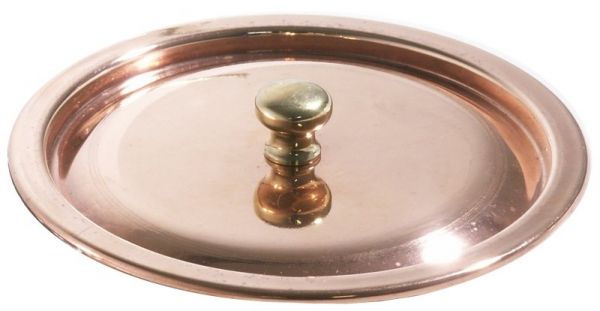 Deckel aus Kupfer/Edelstahl, Rand gebördelt, D: 12 cm